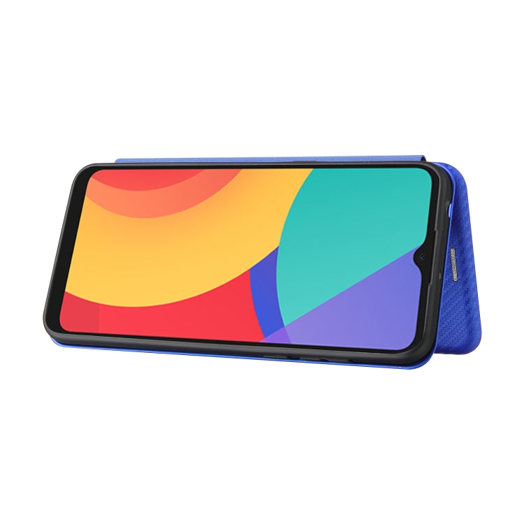 For alcatel 1S (2021) Carbon Fiber Texture Horizontal Flip TPU + PC + PU Leather Case with Card Slot