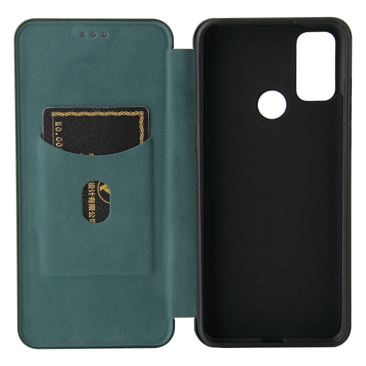 For alcatel 1S (2021) Carbon Fiber Texture Horizontal Flip TPU + PC + PU Leather Case with Card Slot