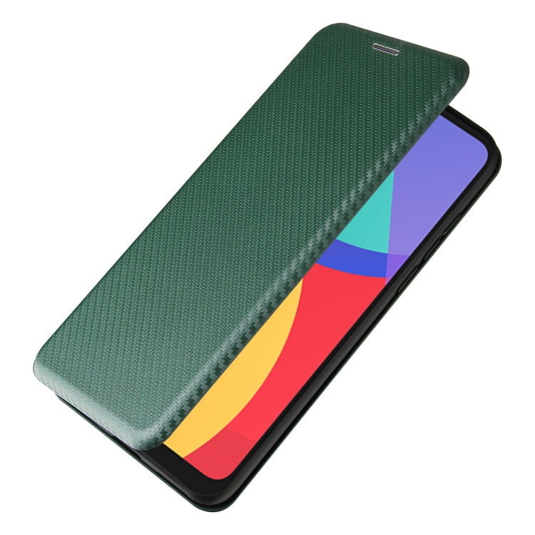For alcatel 1S (2021) Carbon Fiber Texture Horizontal Flip TPU + PC + PU Leather Case with Card Slot