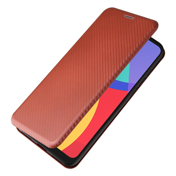 For alcatel 1S (2021) Carbon Fiber Texture Horizontal Flip TPU + PC + PU Leather Case with Card Slot