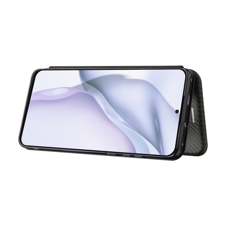 For Huawei P50 Pro Carbon Fiber Texture Horizontal Flip TPU + PC + PU Leather Case with Card Slot