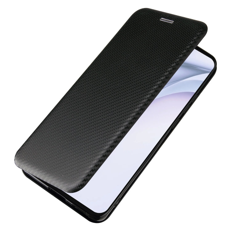 For Huawei P50 Pro Carbon Fiber Texture Horizontal Flip TPU + PC + PU Leather Case with Card Slot