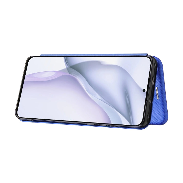For Huawei P50 Pro Carbon Fiber Texture Horizontal Flip TPU + PC + PU Leather Case with Card Slot
