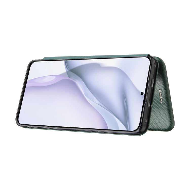 For Huawei P50 Pro Carbon Fiber Texture Horizontal Flip TPU + PC + PU Leather Case with Card Slot