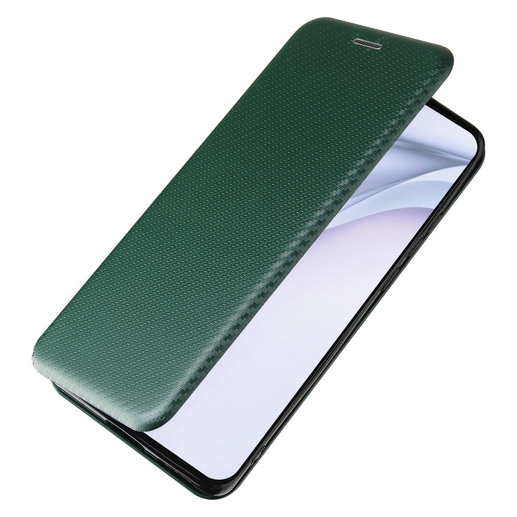 For Huawei P50 Pro Carbon Fiber Texture Horizontal Flip TPU + PC + PU Leather Case with Card Slot