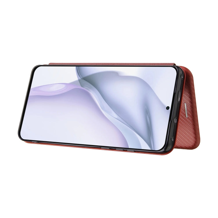 For Huawei P50 Pro Carbon Fiber Texture Horizontal Flip TPU + PC + PU Leather Case with Card Slot