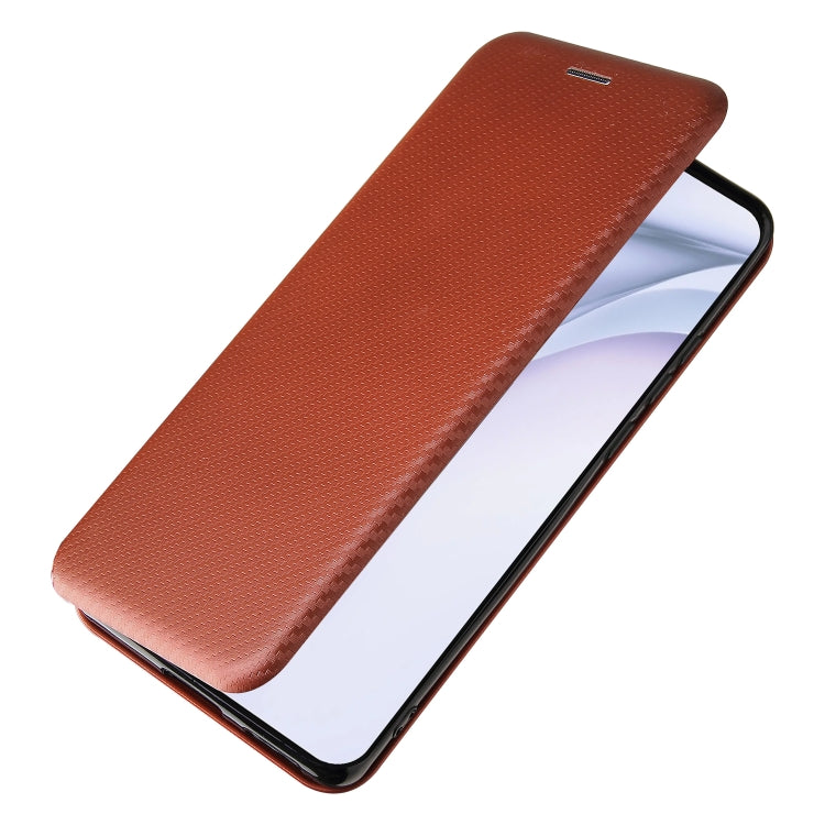 For Huawei P50 Pro Carbon Fiber Texture Horizontal Flip TPU + PC + PU Leather Case with Card Slot