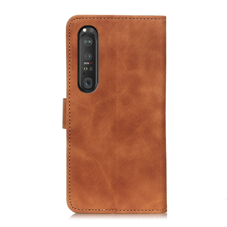 For Sony Xperia 1 III KHAZNEH Retro Texture PU + TPU Horizontal Flip Leather Case with Holder & Card Slots & Wallet