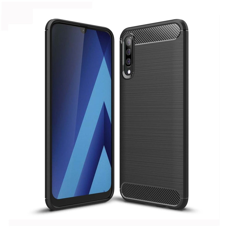 For Galaxy A70 / A70s Brushed Texture Carbon Fiber TPU Case