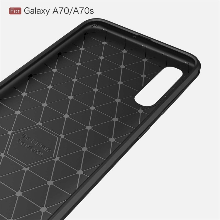 For Galaxy A70 / A70s Brushed Texture Carbon Fiber TPU Case
