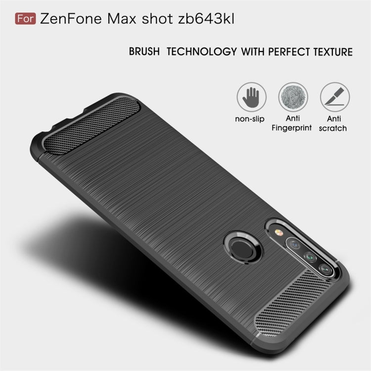 For Asus Zenfone Max Shot ZB634KL Brushed Texture Carbon Fiber TPU Case