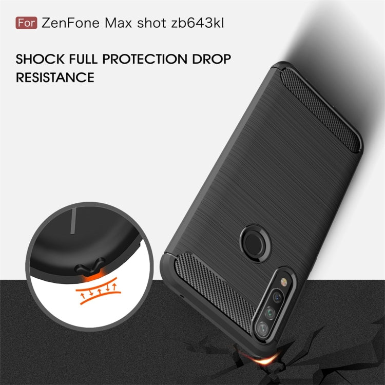 For Asus Zenfone Max Shot ZB634KL Brushed Texture Carbon Fiber TPU Case