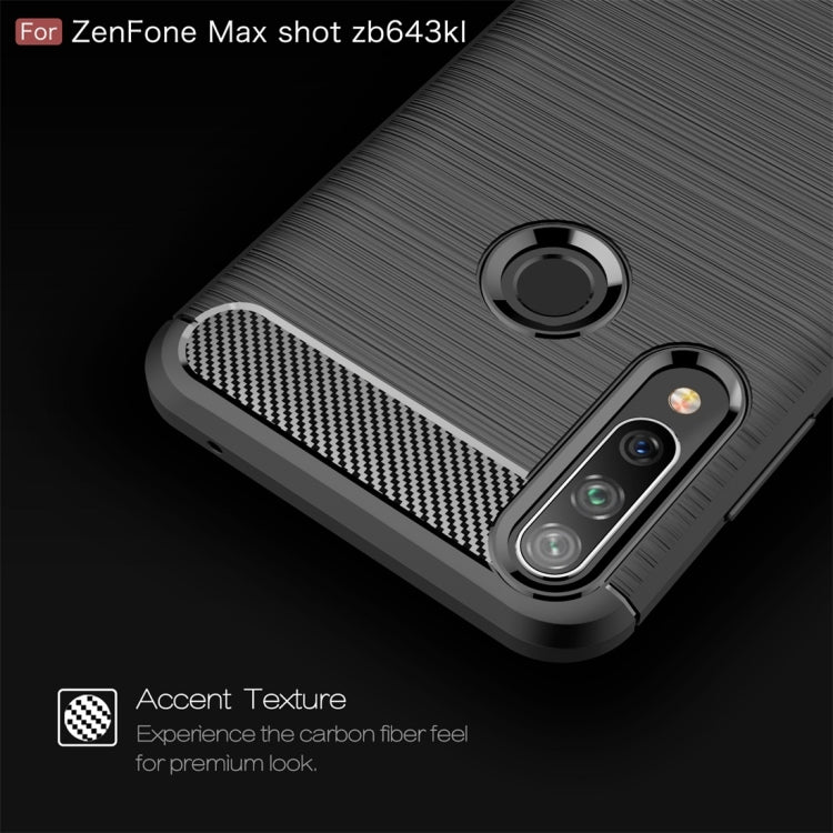 For Asus Zenfone Max Shot ZB634KL Brushed Texture Carbon Fiber TPU Case