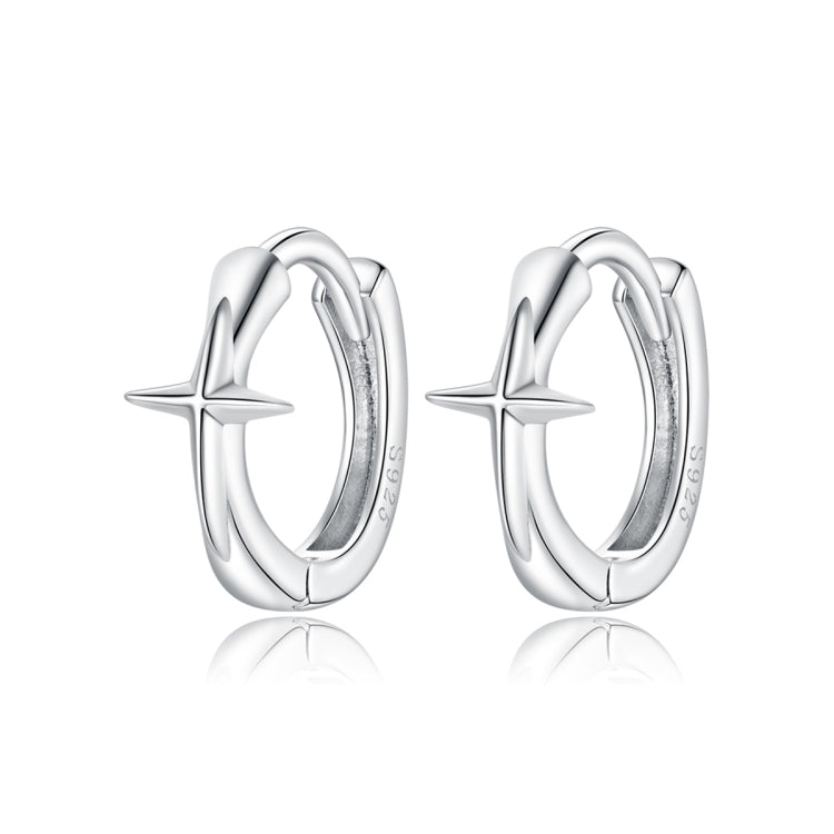 S925 Sterling Silver Shining Star Ear Buckle Women Earrings