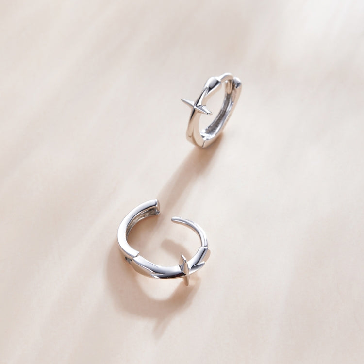 S925 Sterling Silver Shining Star Ear Buckle Women Earrings