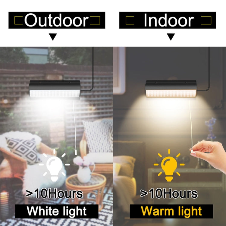 Pull-Switch 2 in 1 Solar Light 60-LEDs Landscape Courtyard Wall Lamp, Light Color:White Light
