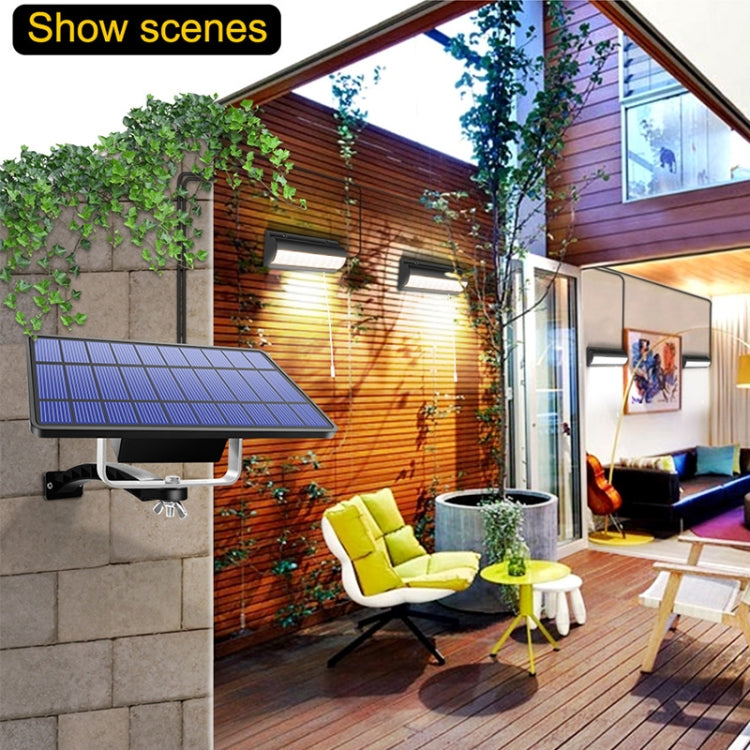 Pull-Switch 2 in 1 Solar Light 60-LEDs Landscape Courtyard Wall Lamp, Light Color:White Light