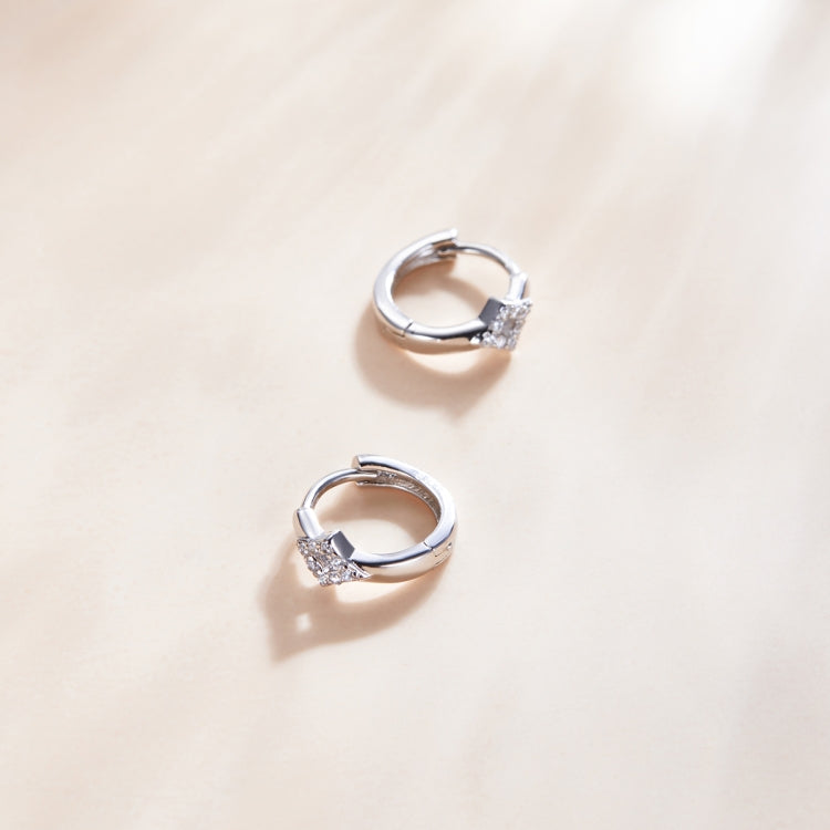 S925 Sterling Silver Shinning Rhombus Ear Studs Women Earrings