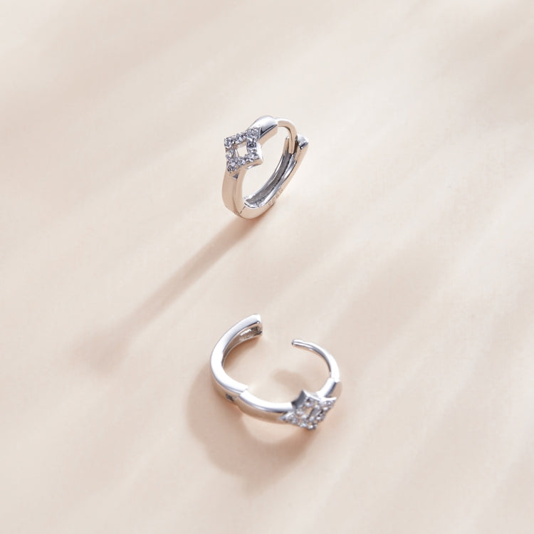 S925 Sterling Silver Shinning Rhombus Ear Studs Women Earrings