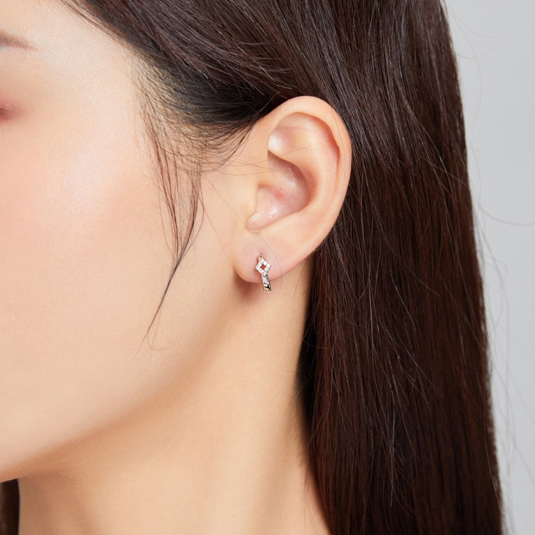 S925 Sterling Silver Shinning Rhombus Ear Studs Women Earrings