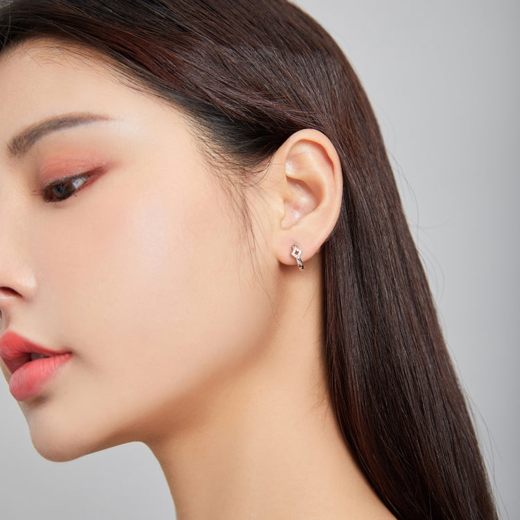 S925 Sterling Silver Shinning Rhombus Ear Studs Women Earrings