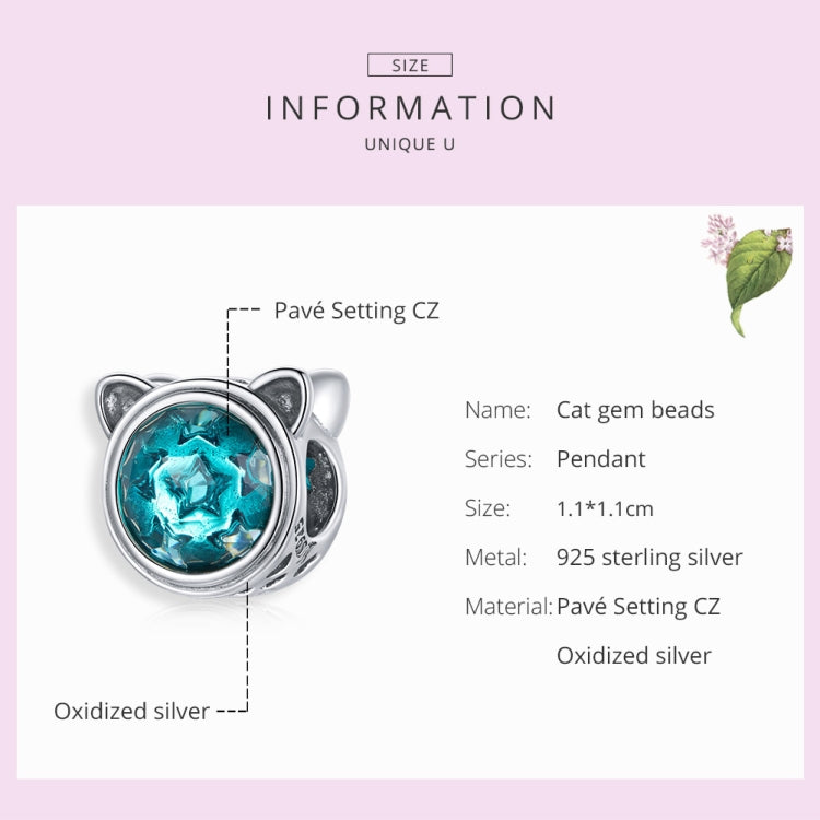 S925 Sterling Silver Cute Cat Ears Beads DIY Bracelet Necklace Accessories