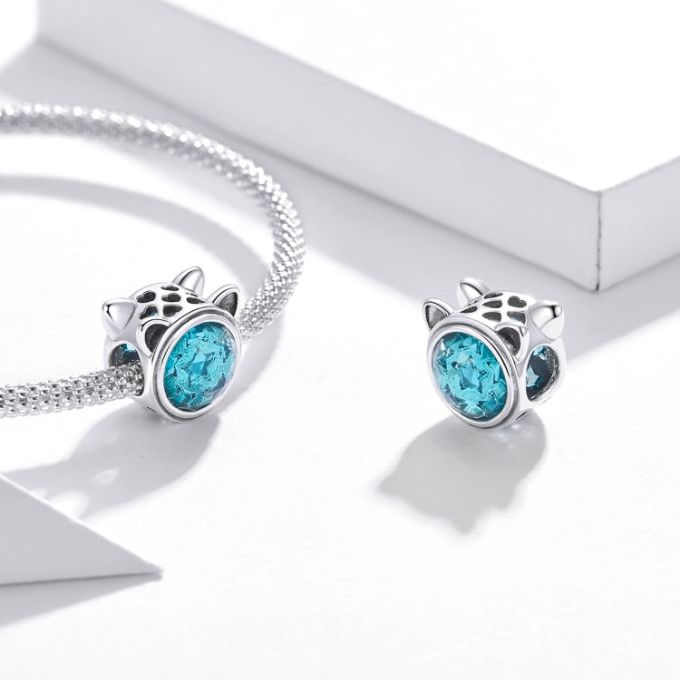 S925 Sterling Silver Cute Cat Ears Beads DIY Bracelet Necklace Accessories