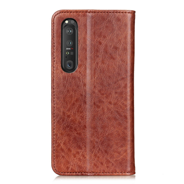 For Sony Xperia 1 III Magnetic Crazy Horse Texture Horizontal Flip Leather Case with Holder & Card Slots & Wallet