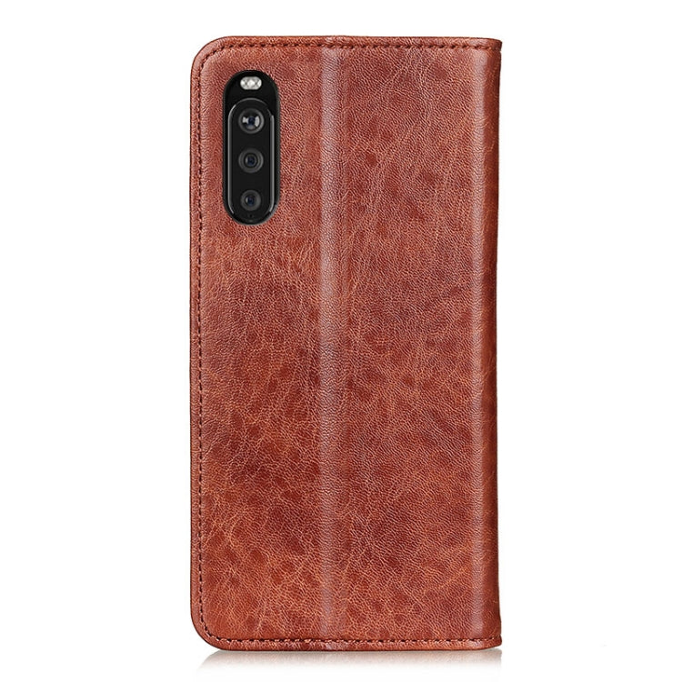 For Sony Xperia 10 III Magnetic Crazy Horse Texture Horizontal Flip Leather Case with Holder & Card Slots & Wallet