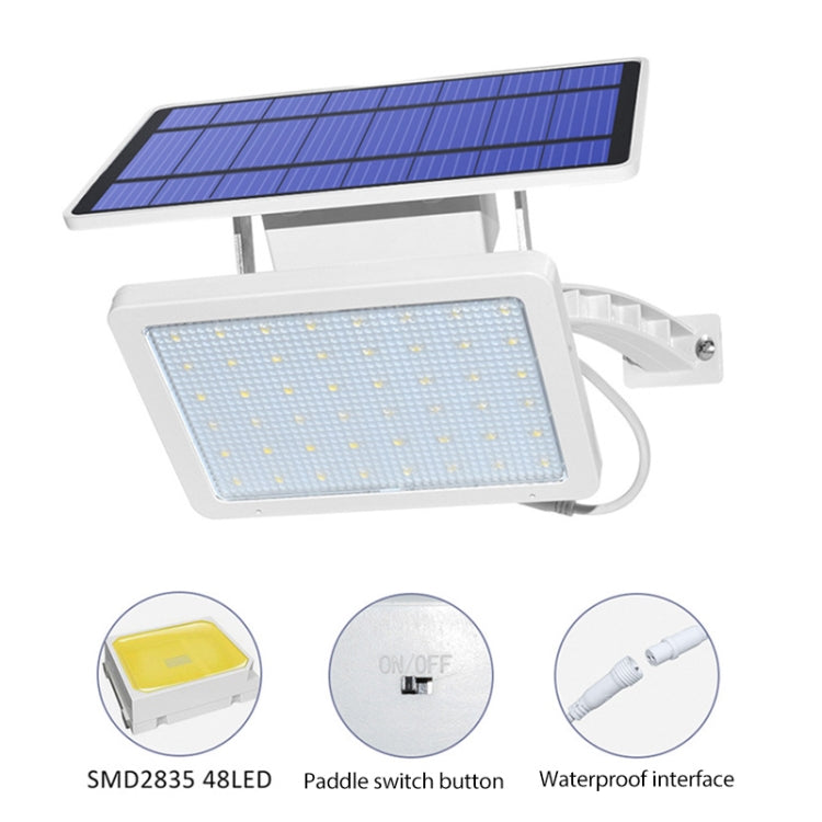 48 LED Detachable Solar Light IP65 Waterproof Outdoor Courtyard LED Street Lamp, Light Color:Warm Light