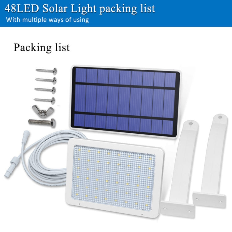 48 LED Detachable Solar Light IP65 Waterproof Outdoor Courtyard LED Street Lamp, Light Color:Warm Light