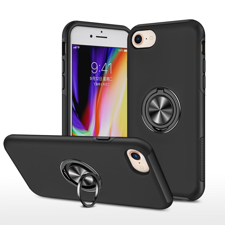 For iPhone SE 2022 / SE 2020 / 8 / 7 Magnetic Ring Kickstand Shockproof Phone Case