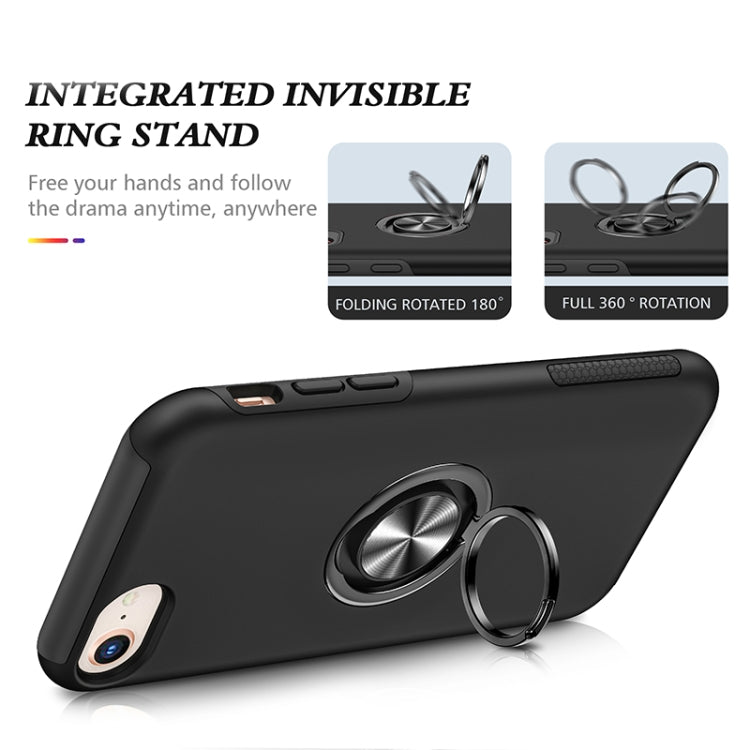 For iPhone SE 2022 / SE 2020 / 8 / 7 Magnetic Ring Kickstand Shockproof Phone Case