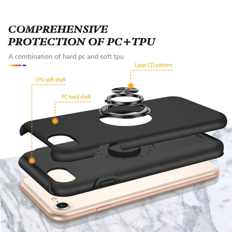 For iPhone SE 2022 / SE 2020 / 8 / 7 Magnetic Ring Kickstand Shockproof Phone Case