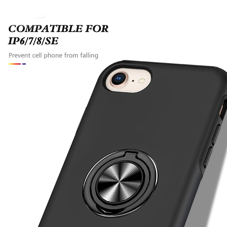 For iPhone SE 2022 / SE 2020 / 8 / 7 Magnetic Ring Kickstand Shockproof Phone Case