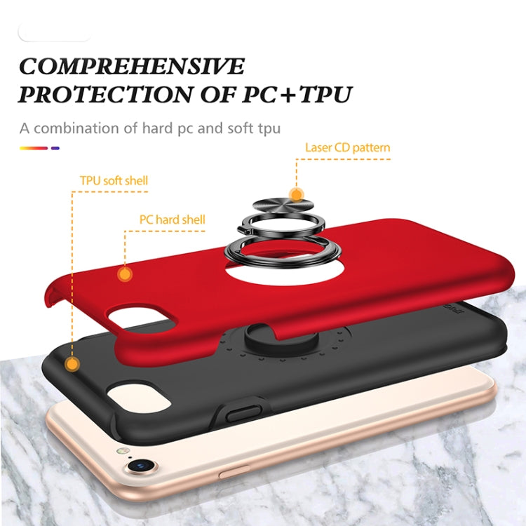 For iPhone SE 2022 / SE 2020 / 8 / 7 Magnetic Ring Kickstand Shockproof Phone Case