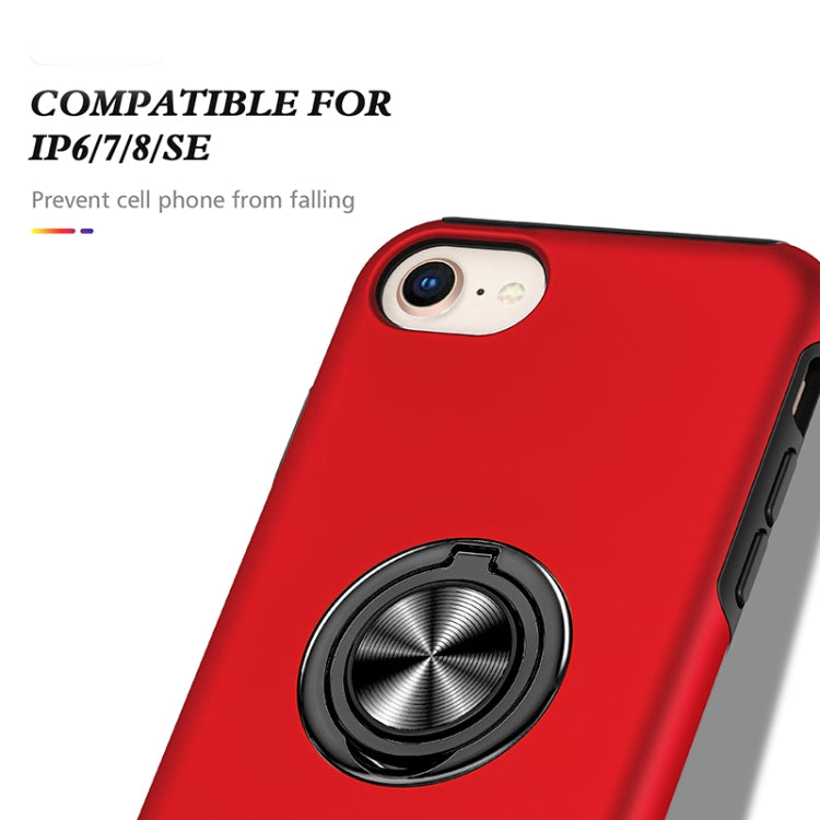 For iPhone SE 2022 / SE 2020 / 8 / 7 Magnetic Ring Kickstand Shockproof Phone Case