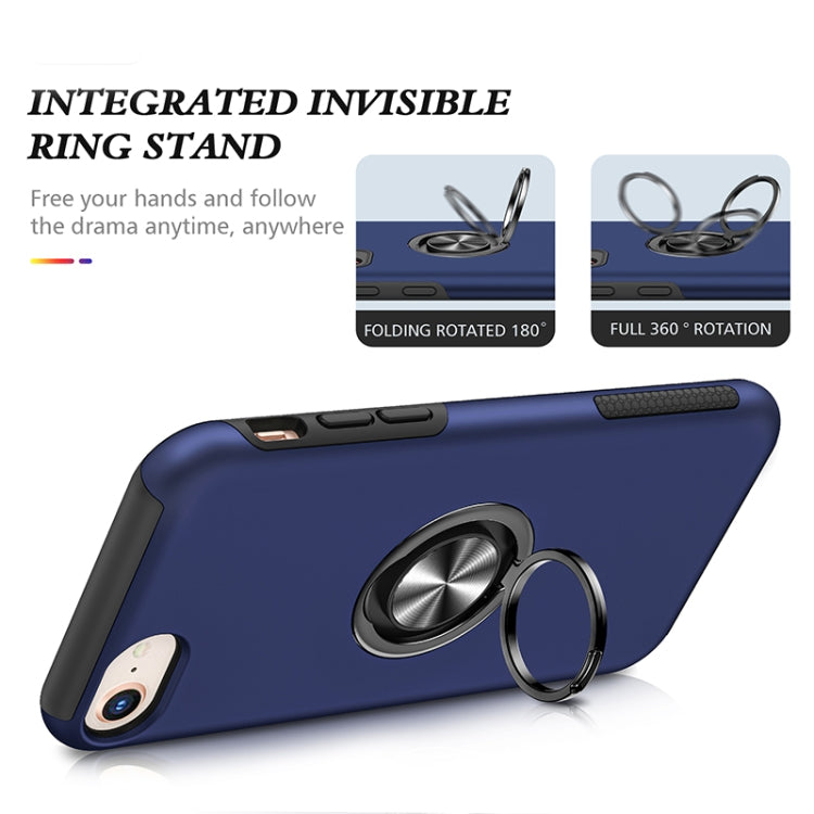 For iPhone SE 2022 / SE 2020 / 8 / 7 Magnetic Ring Kickstand Shockproof Phone Case