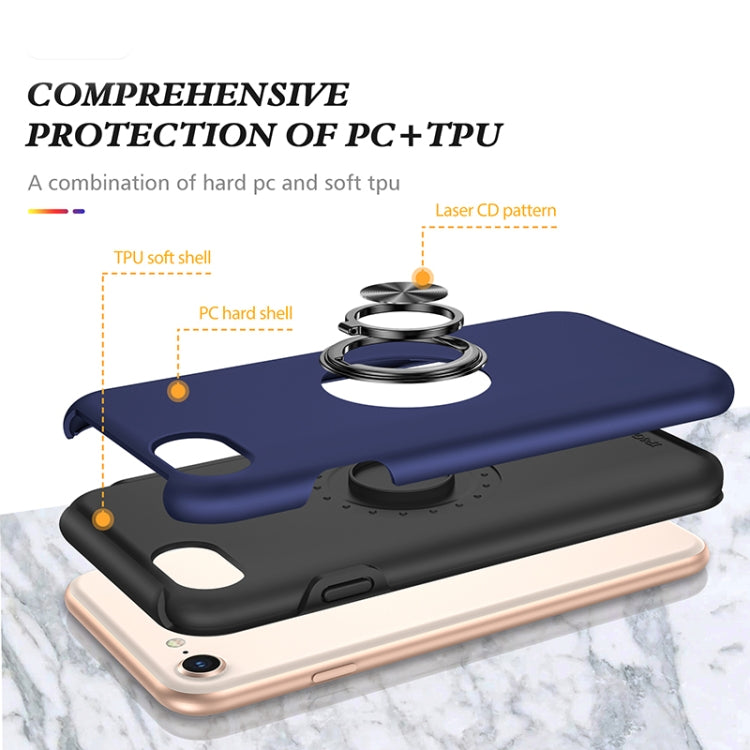 For iPhone SE 2022 / SE 2020 / 8 / 7 Magnetic Ring Kickstand Shockproof Phone Case