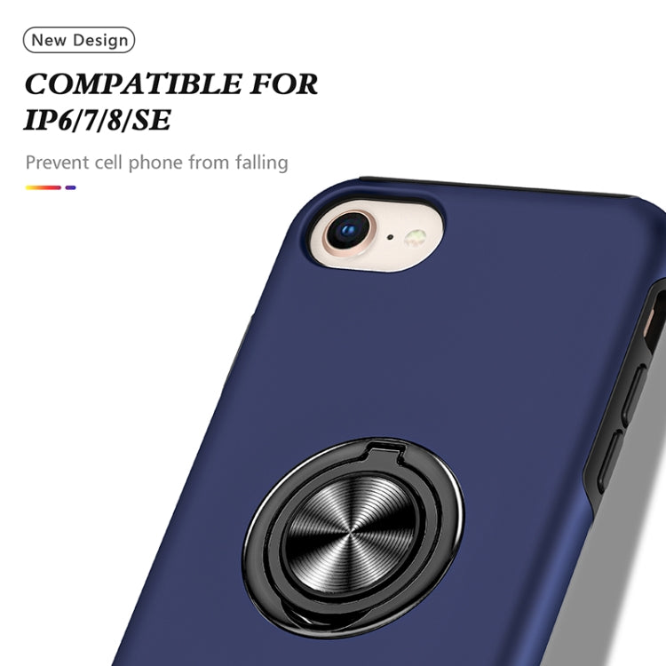 For iPhone SE 2022 / SE 2020 / 8 / 7 Magnetic Ring Kickstand Shockproof Phone Case