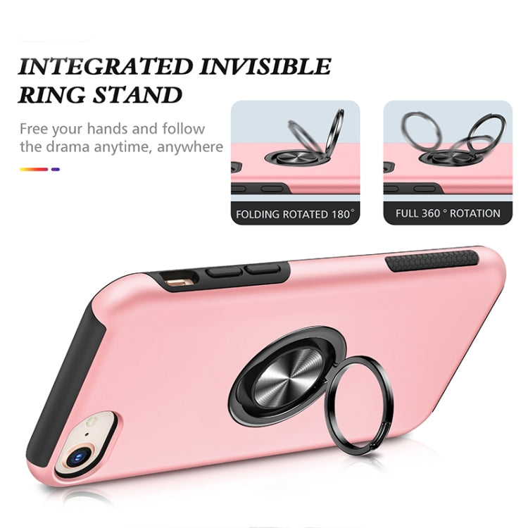For iPhone SE 2022 / SE 2020 / 8 / 7 Magnetic Ring Kickstand Shockproof Phone Case