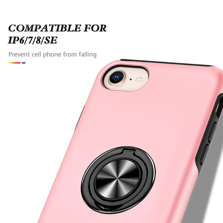 For iPhone SE 2022 / SE 2020 / 8 / 7 Magnetic Ring Kickstand Shockproof Phone Case