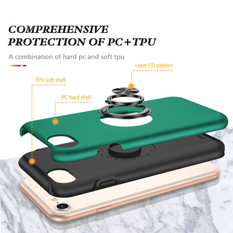 For iPhone SE 2022 / SE 2020 / 8 / 7 Magnetic Ring Kickstand Shockproof Phone Case