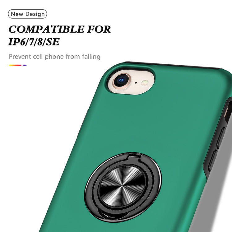 For iPhone SE 2022 / SE 2020 / 8 / 7 Magnetic Ring Kickstand Shockproof Phone Case