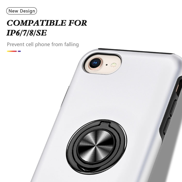 For iPhone SE 2022 / SE 2020 / 8 / 7 Magnetic Ring Kickstand Shockproof Phone Case