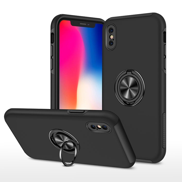 For iPhone X / XS Magnetic Ring Kickstand Shockproof Phone Case