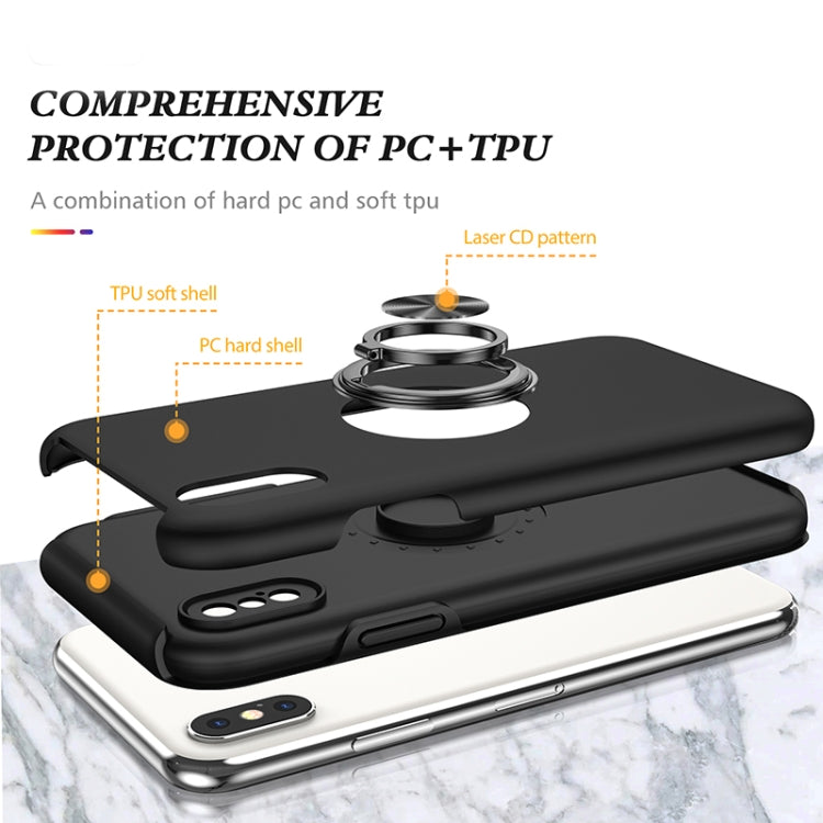 For iPhone X / XS Magnetic Ring Kickstand Shockproof Phone Case