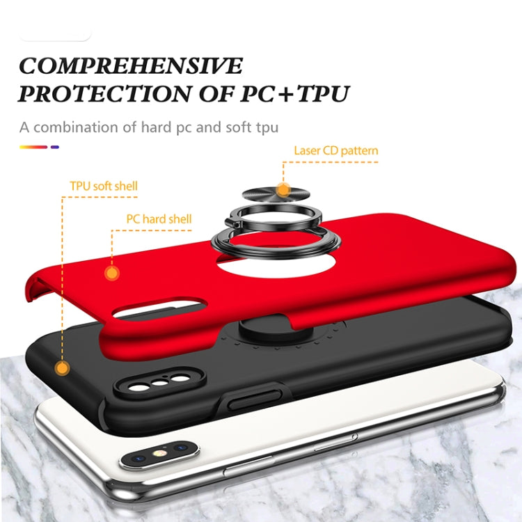 For iPhone X / XS Magnetic Ring Kickstand Shockproof Phone Case