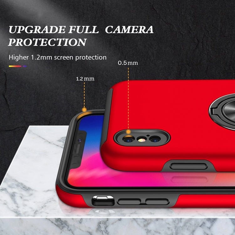 For iPhone X / XS Magnetic Ring Kickstand Shockproof Phone Case