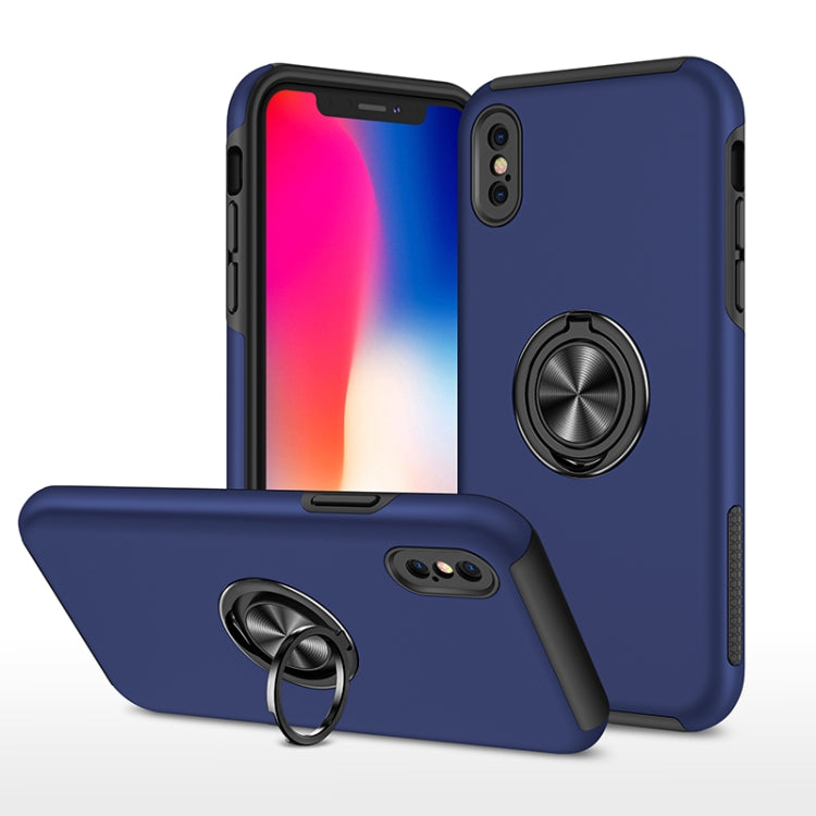 For iPhone X / XS Magnetic Ring Kickstand Shockproof Phone Case